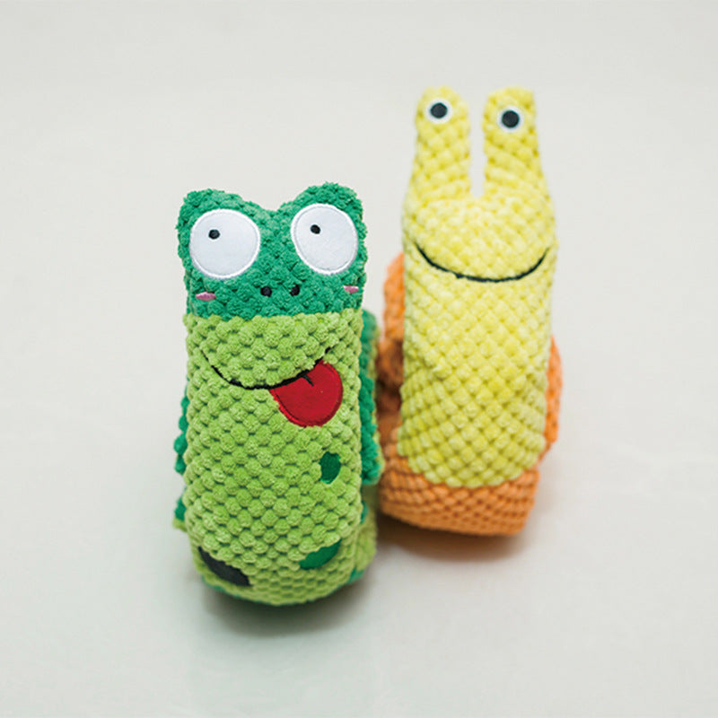 Interactive Plush Snail Dog Toy for Chewing and Sniffing