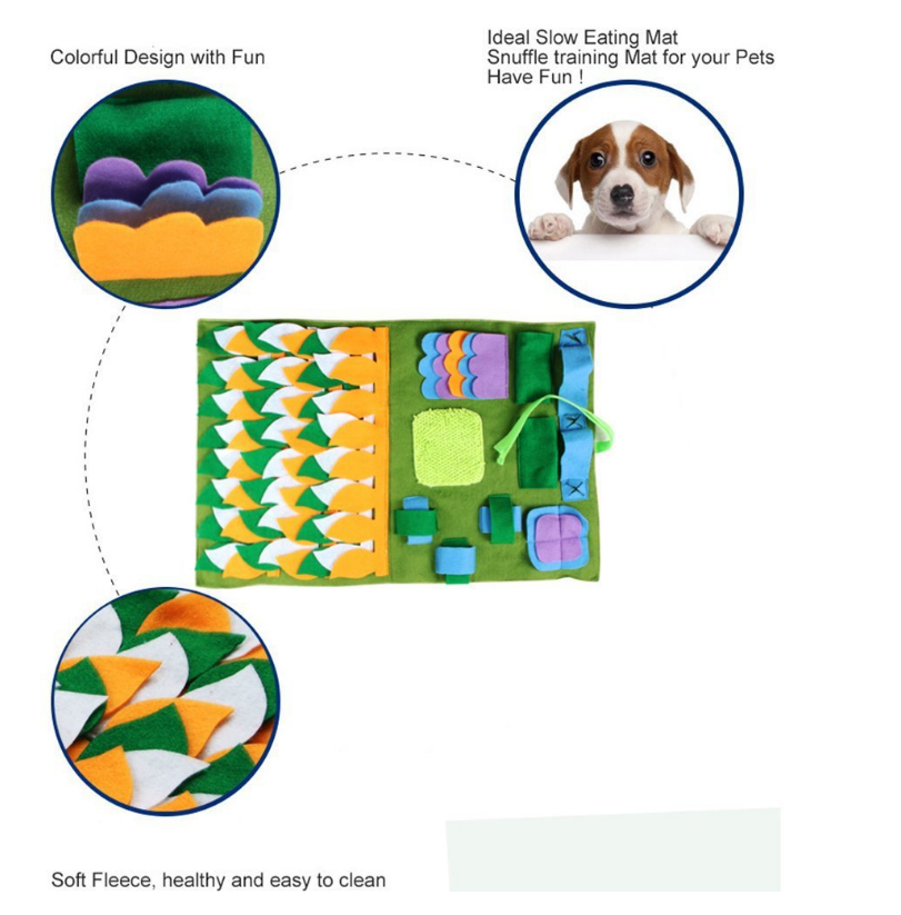 Colorful Pet Training Blanket with Removable Puzzle Mat