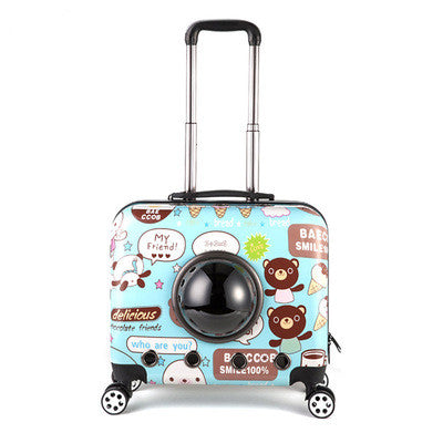 18-Inch Portable Pet Trolley with Wheels and Backpack