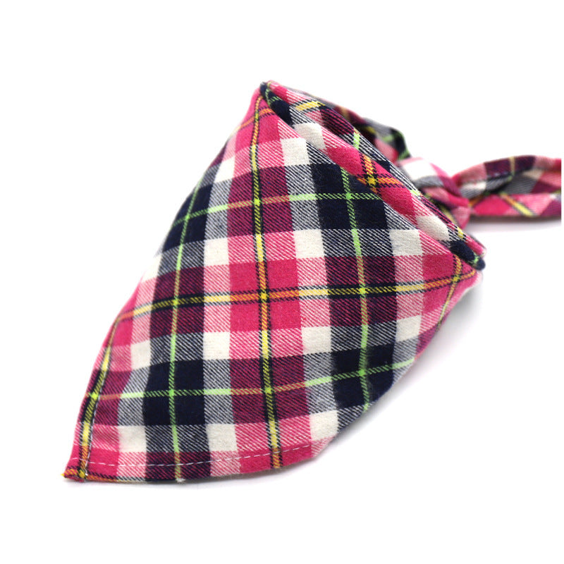 30 Color Thick Plaid Triangle Bib for Babies & Pets