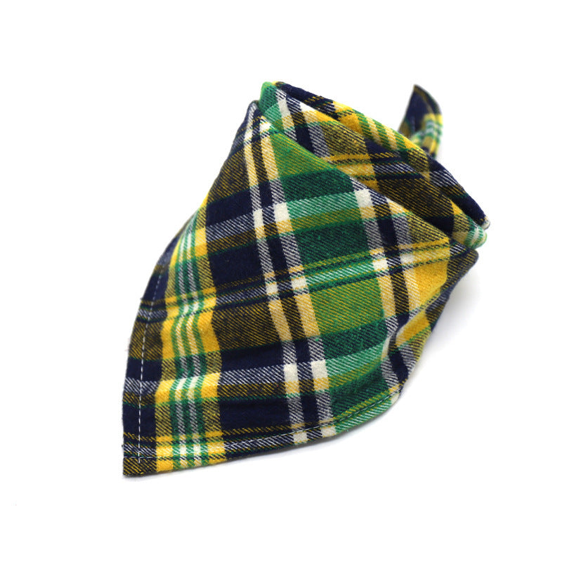 30 Color Thick Plaid Triangle Bib for Babies & Pets