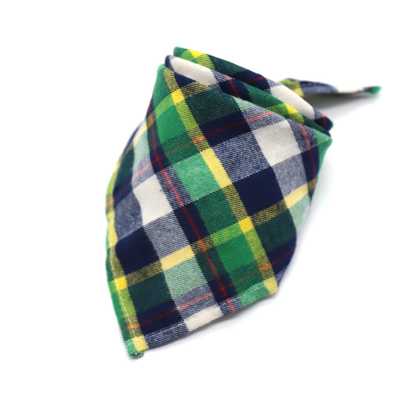 30 Color Thick Plaid Triangle Bib for Babies & Pets