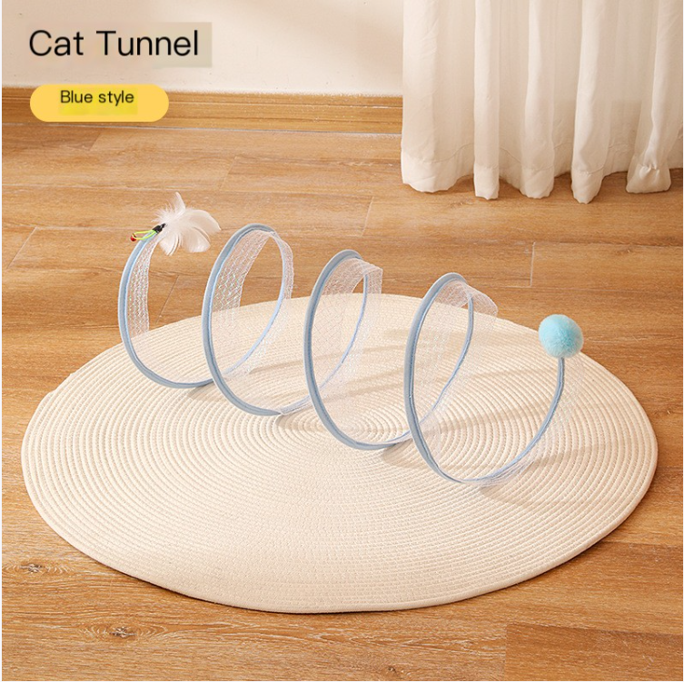 S-shaped Foldable Cat Tunnel Toy for Pets