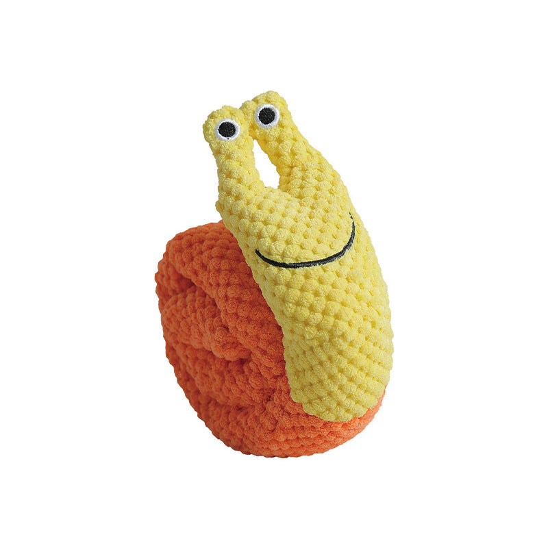 Interactive Plush Snail Dog Toy for Chewing and Sniffing