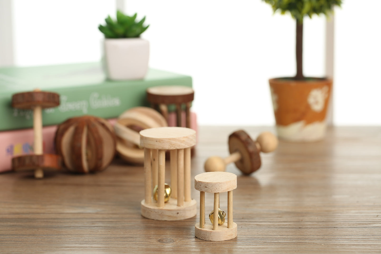 Wooden Chew Toys Set for Hamsters, Birds, Cats, Dogs