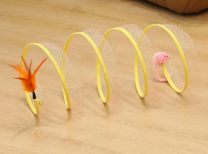 S-shaped Foldable Cat Tunnel Toy for Pets