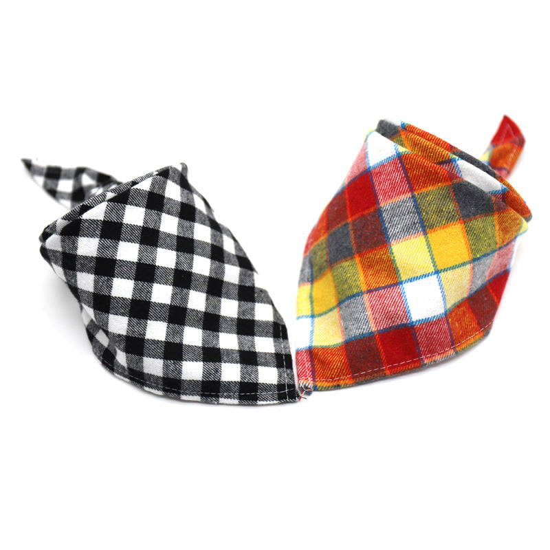 30 Color Thick Plaid Triangle Bib for Babies & Pets