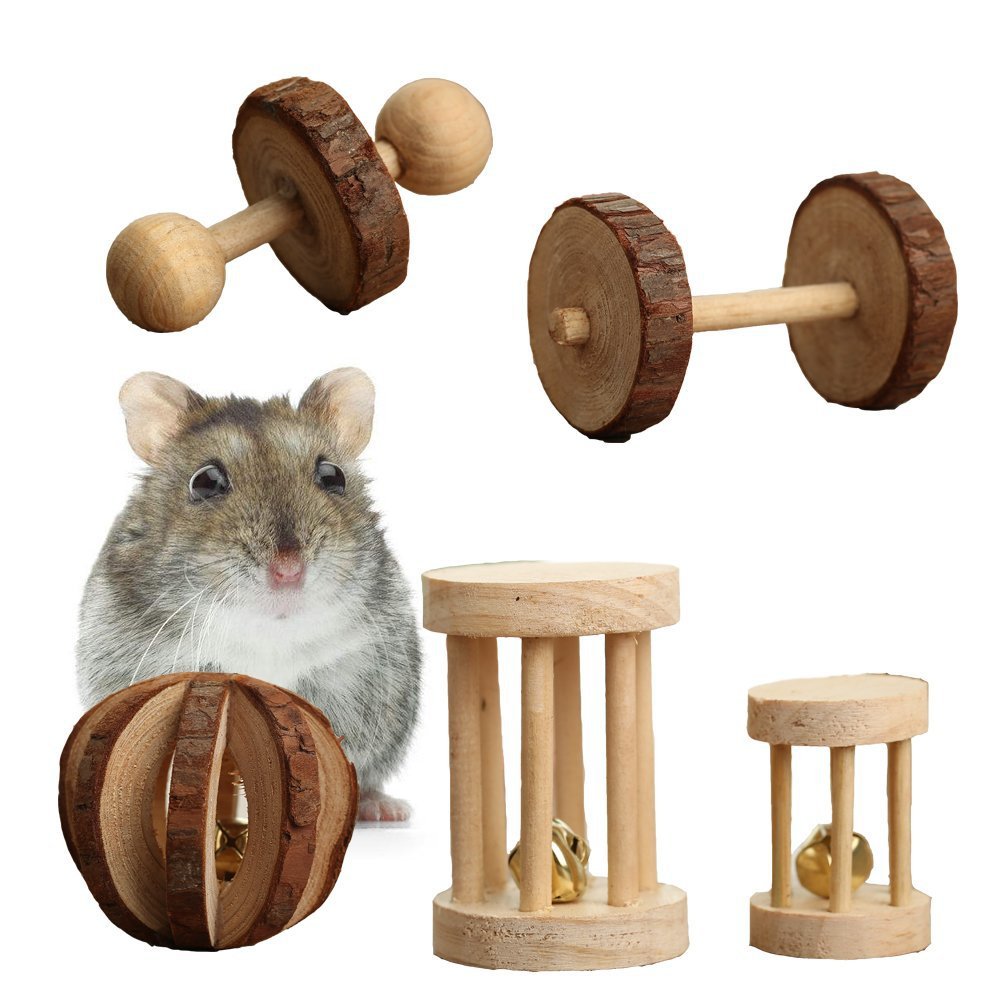 Wooden Chew Toys Set for Hamsters, Birds, Cats, Dogs