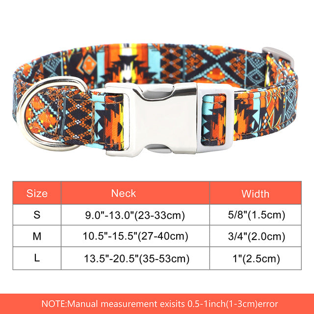Personalized Nylon Dog Collar with Custom Nameplate Tag