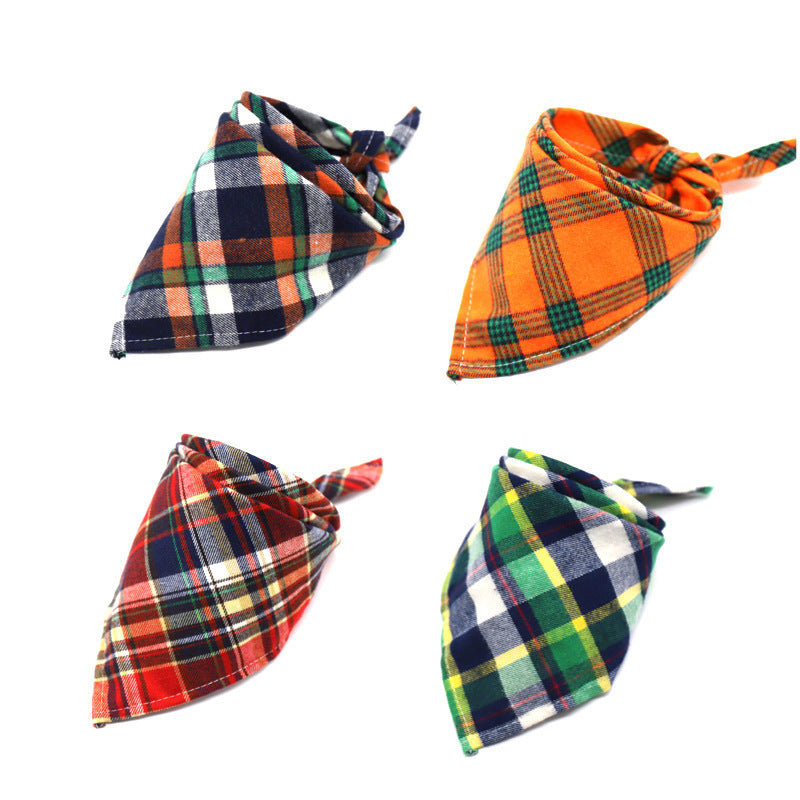 30 Color Thick Plaid Triangle Bib for Babies & Pets