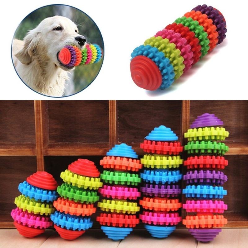 Colorful Rotating Rubber Dog Toy Ball for Chewing
