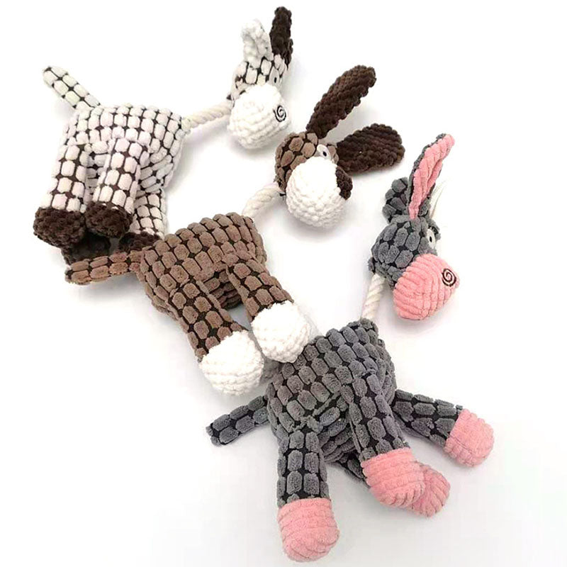 Corduroy Chew Toy for Dogs with Squeaker & Molar Design