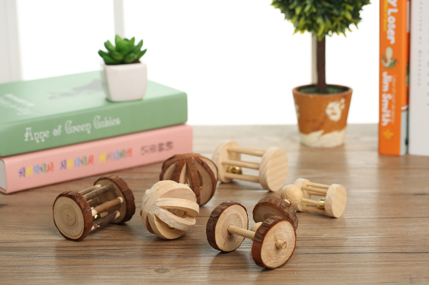 Wooden Chew Toys Set for Hamsters, Birds, Cats, Dogs