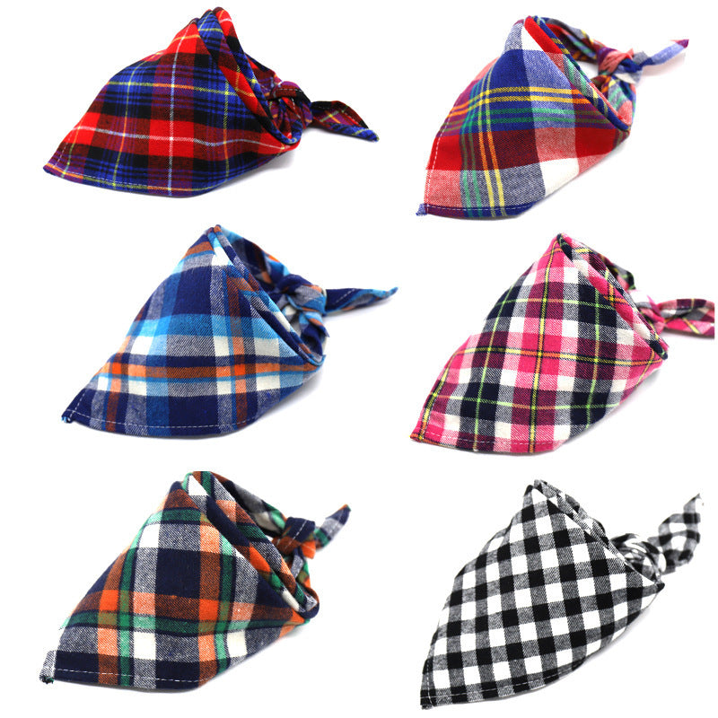 30 Color Thick Plaid Triangle Bib for Babies & Pets