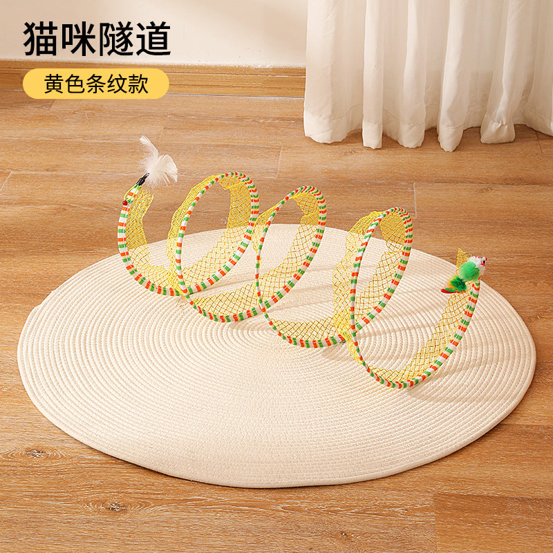 S-shaped Foldable Cat Tunnel Toy for Pets