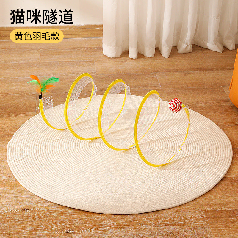 S-shaped Foldable Cat Tunnel Toy for Pets