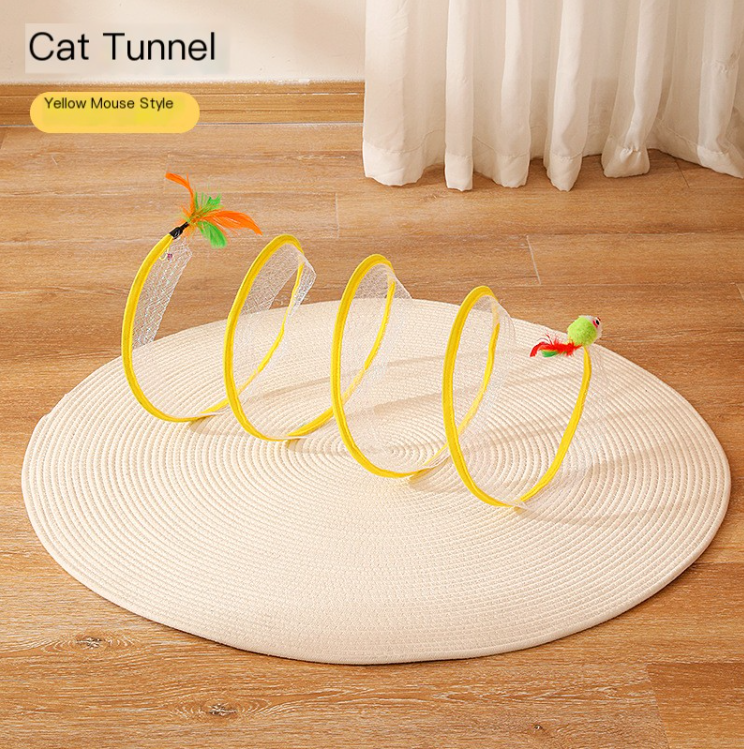 S-shaped Foldable Cat Tunnel Toy for Pets