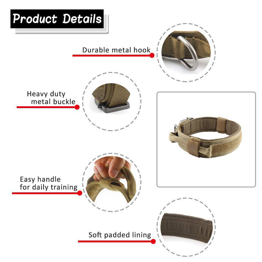 Tactical Adjustable Nylon Dog Collar with Camouflage