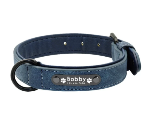 Personalized Leather Collar for Large Dogs (One Piece)