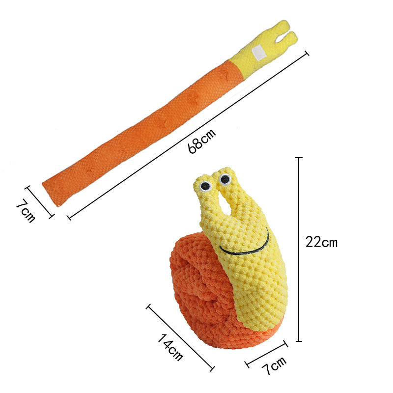 Interactive Plush Snail Dog Toy for Chewing and Sniffing