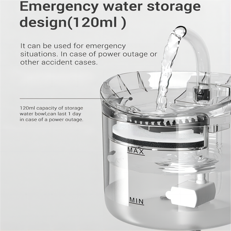 Transparent Smart Automatic Pet Water Dispenser with Filters