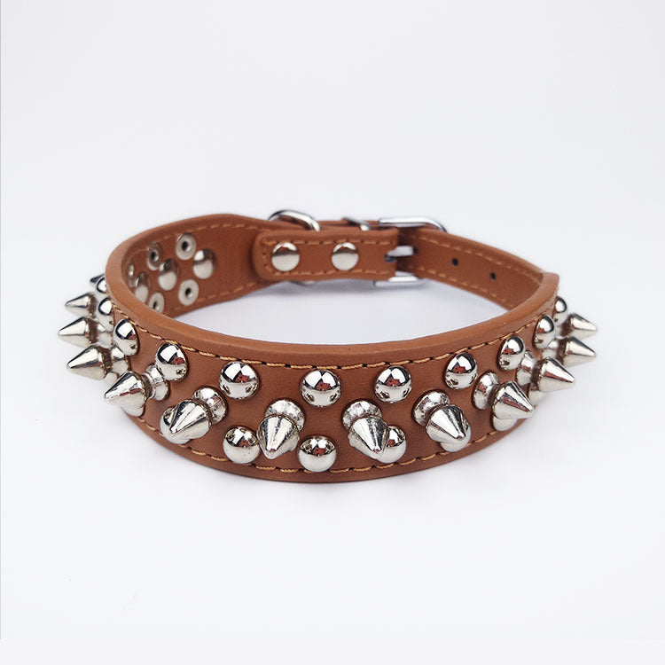 Studded Leather Dog Collar for Small to Medium Dogs
