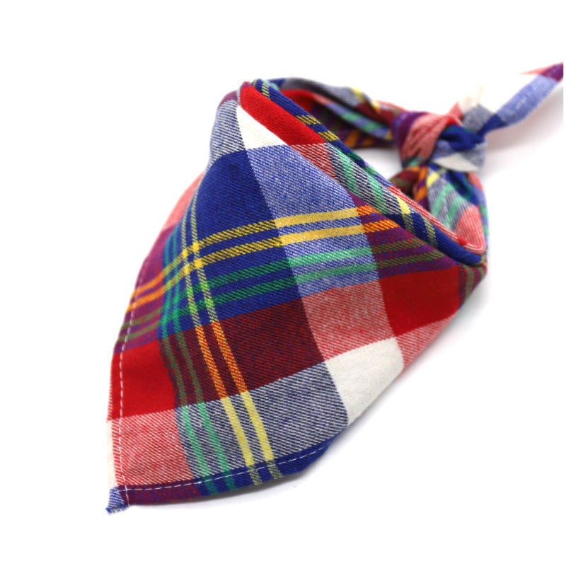 30 Color Thick Plaid Triangle Bib for Babies & Pets