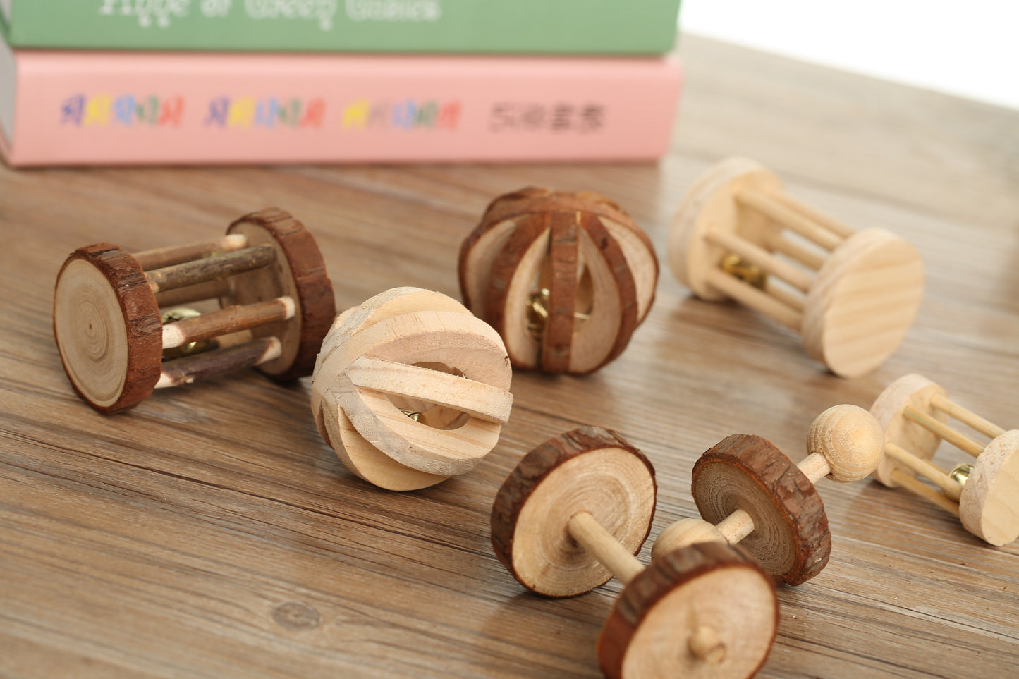 Wooden Chew Toys Set for Hamsters, Birds, Cats, Dogs