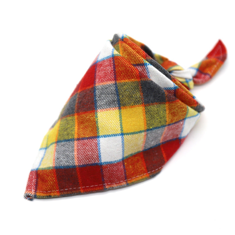 30 Color Thick Plaid Triangle Bib for Babies & Pets