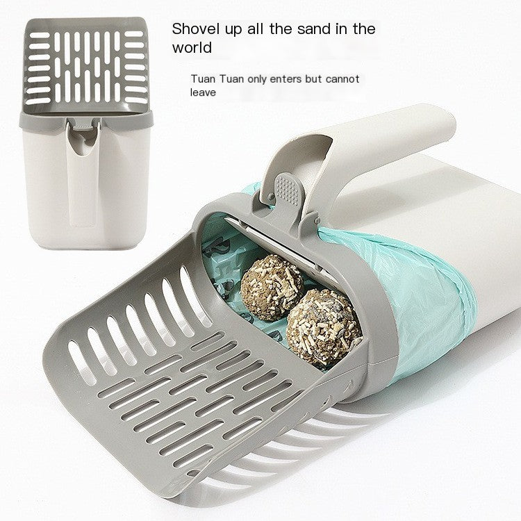 Large Capacity Litter Shovel and Waste Bin for Cats