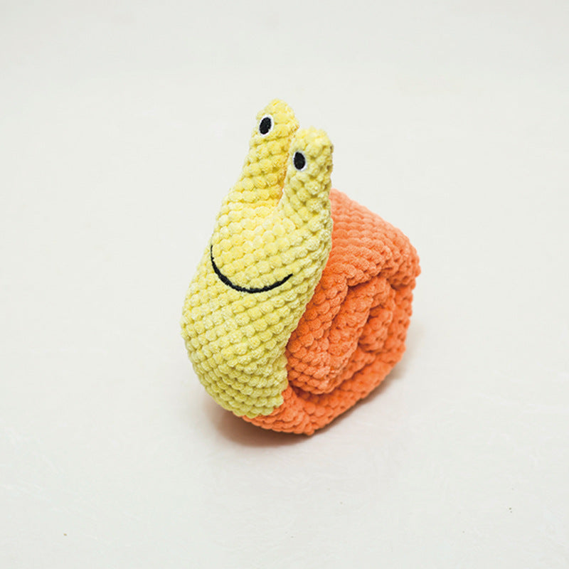 Interactive Plush Snail Dog Toy for Chewing and Sniffing