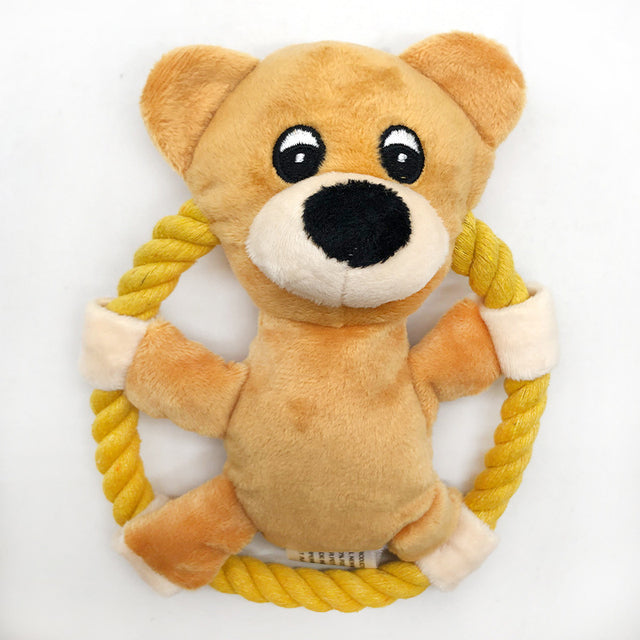 Cotton Rope Dog Toys - Cartoon Duck & Pig Design