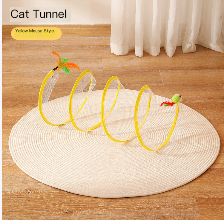 S-shaped Foldable Cat Tunnel Toy for Pets